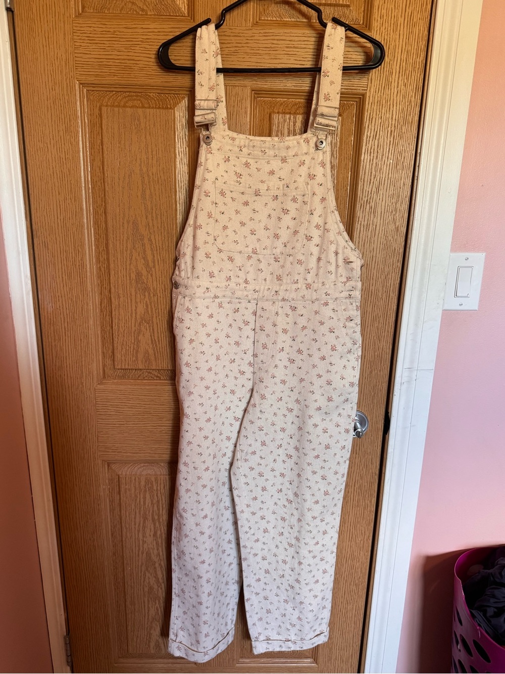 Cream Floral Overalls